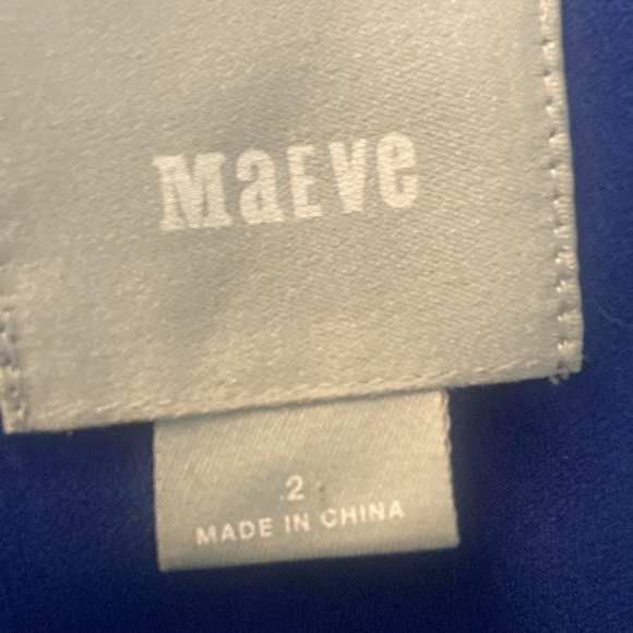 Maeve navy & rust dot sleeveless dress lined cross open back trim side zip sz 2 - Picture 10 of 13